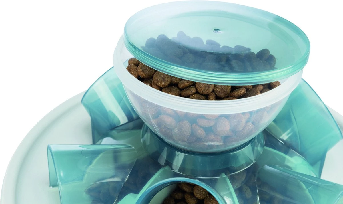 TRIXIE Kattenspeelgoed Tunnel Feeder Strategiespel - Blauw 8 TRIXIE Kattenspeelgoed Tunnel Feeder Strategiespel - Blauw - Afbeelding 6