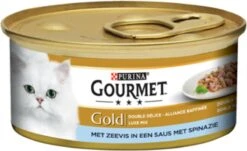 Gourmet Gold Luxe Mix - Kattenvoer Natvoer - Zeevis & Spinazie - 24 X 85 Gr 15 Gourmet Gold Luxe Mix - Kattenvoer Natvoer - Zeevis & Spinazie - 24 X 85 Gr -Kattenbenodigdheden 1200x734