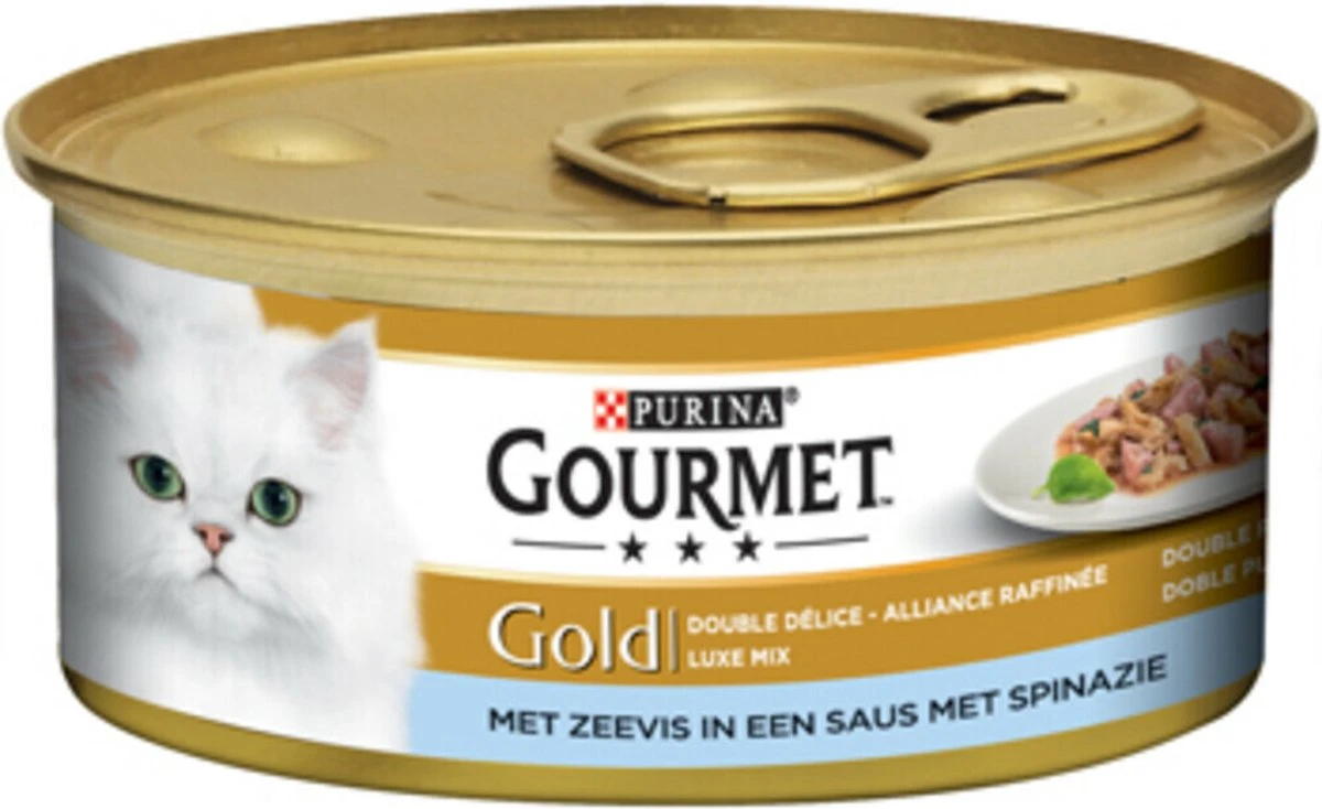 Gourmet Gold Luxe Mix - Kattenvoer Natvoer - Zeevis & Spinazie - 24 X 85 Gr 8 Gourmet Gold Luxe Mix - Kattenvoer Natvoer - Zeevis & Spinazie - 24 X 85 Gr - Afbeelding 6