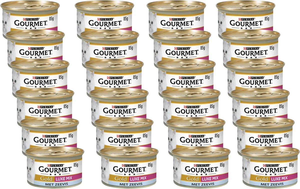 Gourmet Gold Luxe Mix - Kattenvoer Natvoer - Zeevis & Spinazie - 24 X 85 Gr 10 Gourmet Gold Luxe Mix - Kattenvoer Natvoer - Zeevis & Spinazie - 24 X 85 Gr - Afbeelding 8