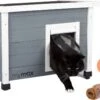 MyMax Kattenhuis - Hout - Openslaand Bitumen Dak - Kattenhuis Voor Buiten - Kattenhok - Kattenhuisje Hout - Grijs - 57*45*43CM -Kattenbenodigdheden 1200x772 2