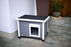 Merkloos Rexa® Kattenhuisje Van Dennenhout Wit/grijs 57x45x43cm | Kattenmand Voor Buiten Of In Huis | Beschermt Kat Tegen Kou En Geeft Veilig Gevoel | Makkelijke Ingang | Hoogwaardig Hout | Kattenbak | Katten Huis -Kattenbenodigdheden 1200x798 8