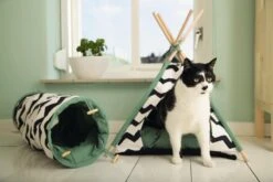Beeztees Kioni Tipi Tent - Kattenhuis - Zwart/Wit - 50x50x70 Cm -Kattenbenodigdheden 1200x800 29