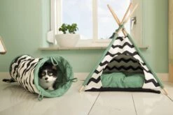 Beeztees Kioni Tipi Tent - Kattenhuis - Zwart/Wit - 50x50x70 Cm -Kattenbenodigdheden 1200x800 30
