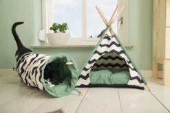 Beeztees Kioni Tipi Tent - Kattenhuis - Zwart/Wit - 50x50x70 Cm -Kattenbenodigdheden 1200x800 33