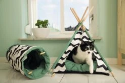 Beeztees Kioni Tipi Tent - Kattenhuis - Zwart/Wit - 50x50x70 Cm -Kattenbenodigdheden 1200x800 34