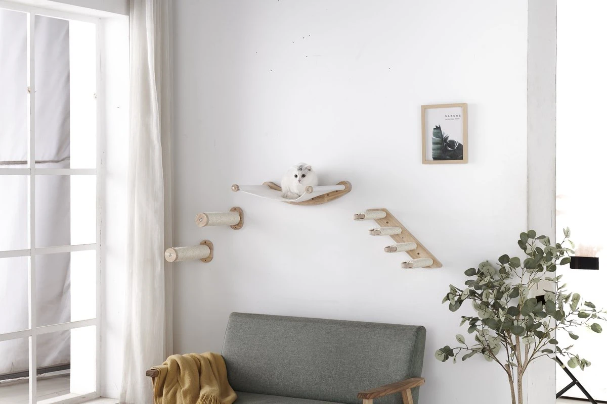 Klimmuur Kat XXL Editie - Krabpaal - Katten Klimmuur - Katten Klim Wand - Met Hangmat 9 Klimmuur Kat XXL Editie - Krabpaal - Katten Klimmuur - Katten Klim Wand - Met Hangmat - Afbeelding 7