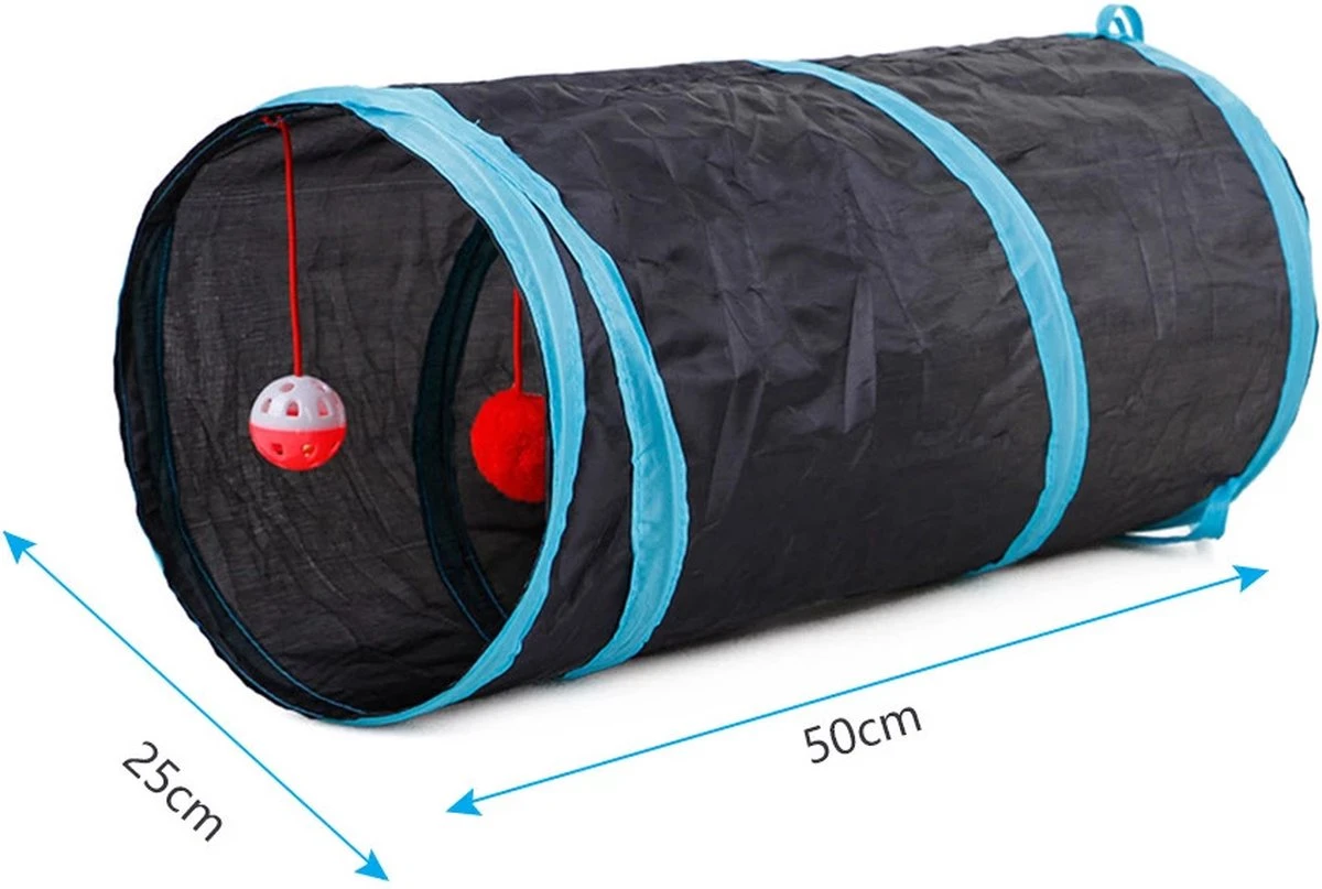 Speeltunnel Katten - Kattenhuis - Kattentunnel - 2 Gangen - Met Speelballetje 4 Speeltunnel Katten - Kattenhuis - Kattentunnel - 2 Gangen - Met Speelballetje - Afbeelding 2