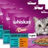 Whiskas 1+ Natvoer - Duo Surf & Turf - Selectie In Gelei - Maaltijdzakjes 48 X 85 G -Kattenbenodigdheden 1200x829