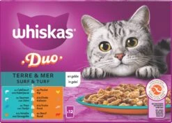 Whiskas 1+ Natvoer - Duo Surf & Turf - Selectie In Gelei - Maaltijdzakjes 48 X 85 G -Kattenbenodigdheden 1200x853 1
