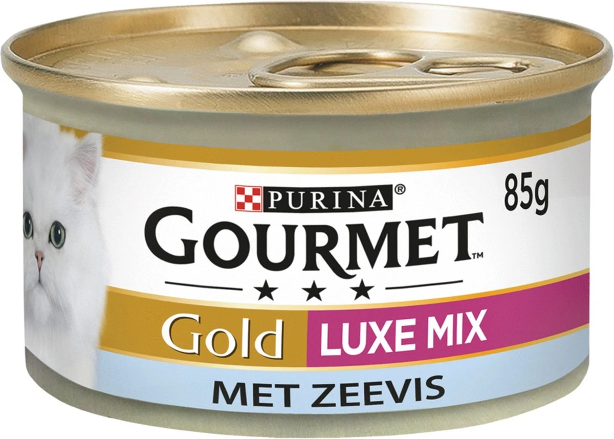 Gourmet Gold Luxe Mix - Kattenvoer Natvoer - Zeevis & Spinazie - 24 X 85 Gr 3 Gourmet Gold Luxe Mix - Kattenvoer Natvoer - Zeevis & Spinazie - 24 X 85 Gr