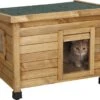 Merkloos Rexa® Kattenhuisje Van Dennenhout 57x45x43cm | Kattenmand Voor Buiten Of In Huis | Beschermt Kat Tegen Kou En Geeft Veilig Gevoel | Makkelijke Ingang | Hoogwaardig Hout | Kattenbak | Katten Huis -Kattenbenodigdheden 1200x882 6