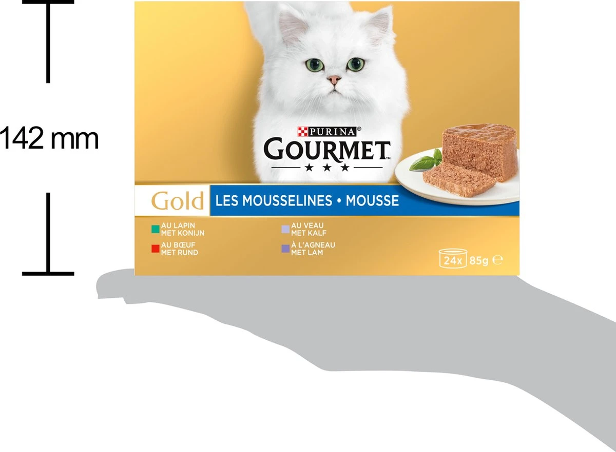 Gourmet Gold Mousse - Kattenvoer Natvoer - Met Konijn, Rund, Kalf, Lam - 96 X 85 Gr 7 Gourmet Gold Mousse - Kattenvoer Natvoer - Met Konijn, Rund, Kalf, Lam - 96 X 85 Gr - Afbeelding 5