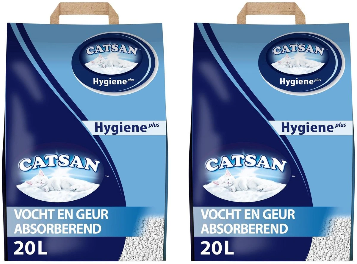 Catsan Hygiene Plus Kattenbakvulling - 20 Liter Per 2 Zakken 3 Catsan Hygiene Plus Kattenbakvulling - 20 Liter Per 2 Zakken