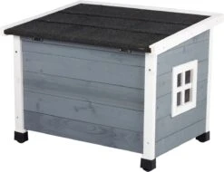 MyMax Kattenhuis - Hout - Openslaand Bitumen Dak - Kattenhuis Voor Buiten - Kattenhok - Kattenhuisje Hout - Grijs - 57*45*43CM -Kattenbenodigdheden 1200x921 5