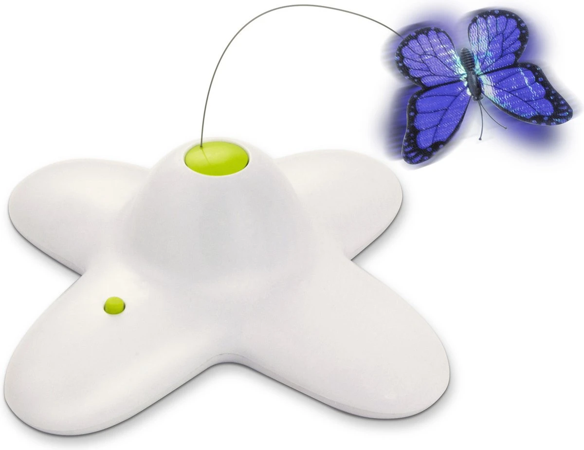 All For Paws - Interactive Flutterbug – Wit/Blauw - 1 Stuk 3 All For Paws - Interactive Flutterbug – Wit/Blauw - 1 Stuk