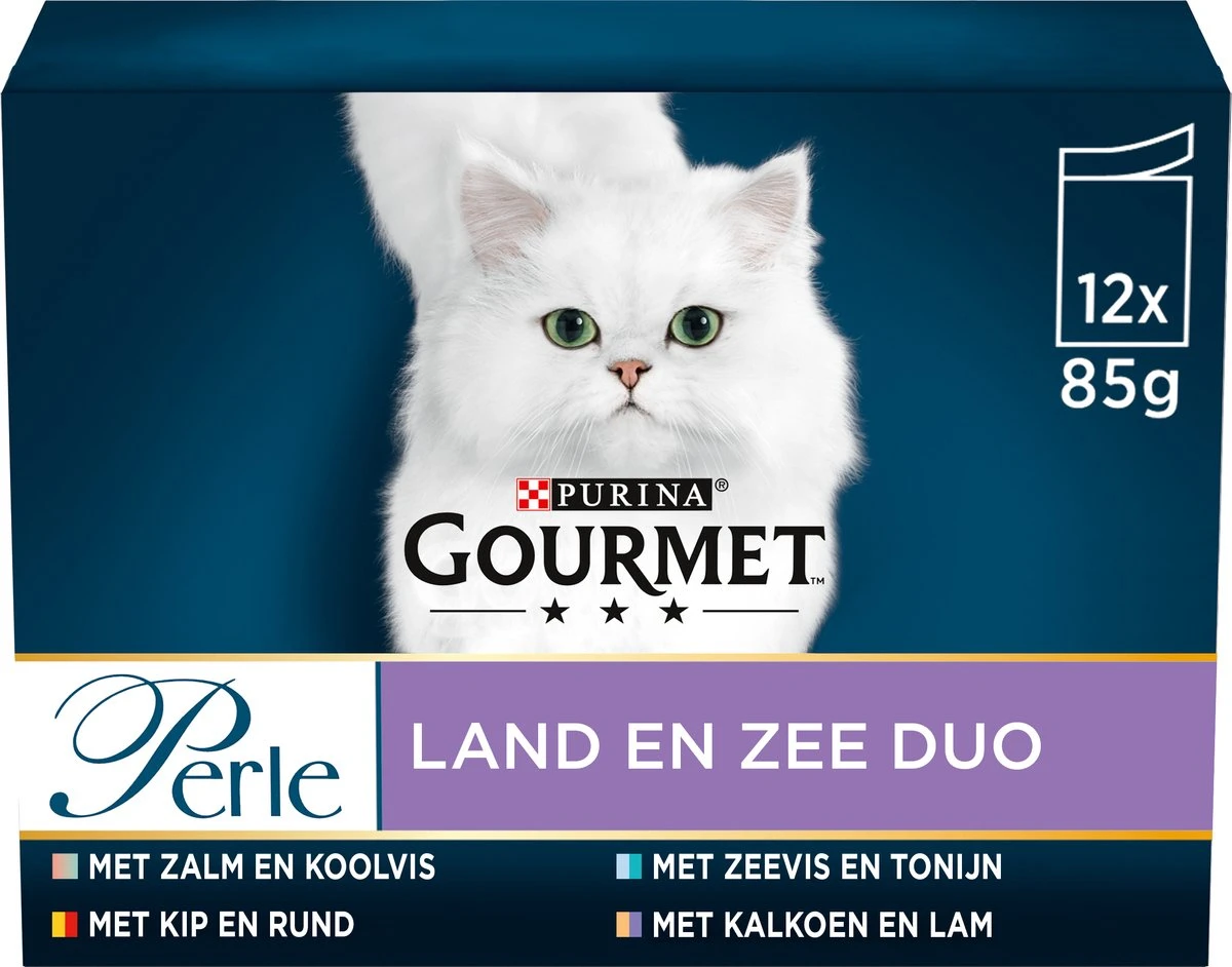 Gourmet Perle - Kattenvoer Natvoer - Land & Zee Duo Met Kip En Rund - 48 X 85 Gram 3 Gourmet Perle - Kattenvoer Natvoer - Land & Zee Duo Met Kip En Rund - 48 X 85 Gram