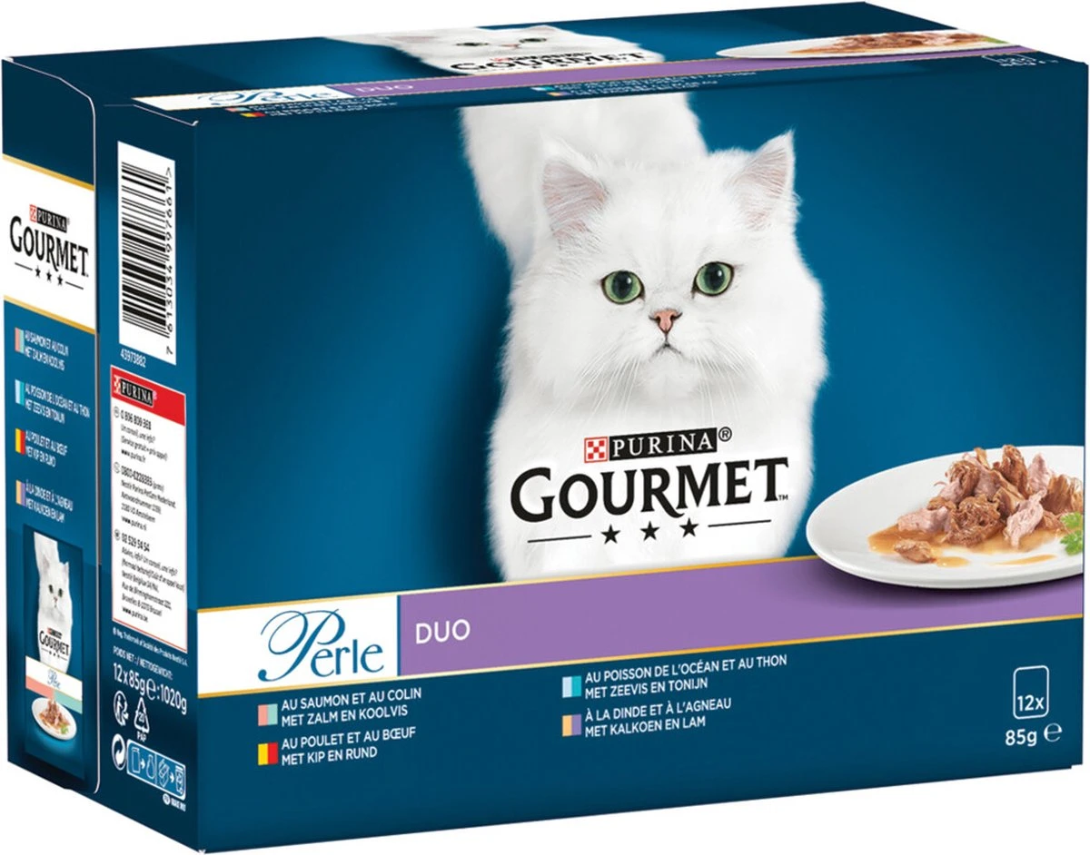 Gourmet Perle - Kattenvoer Natvoer - Land & Zee Duo Met Kip En Rund - 48 X 85 Gram 10 Gourmet Perle - Kattenvoer Natvoer - Land & Zee Duo Met Kip En Rund - 48 X 85 Gram - Afbeelding 8