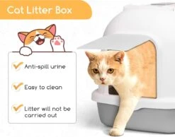 Nobleza ZSW - Kattenbak Met Kattenbakschep - 54x41x45 Cm - Grijs- L -Kattenbenodigdheden 1200x943 1