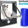 BFreshPets Kattenluik + Massageborstel - Met Tunnel - 4 Vergrendelingsstanden - Weersbestendig - Maat L - Zwart - 27 X 24 Cm -Kattenbenodigdheden 1200x946 2