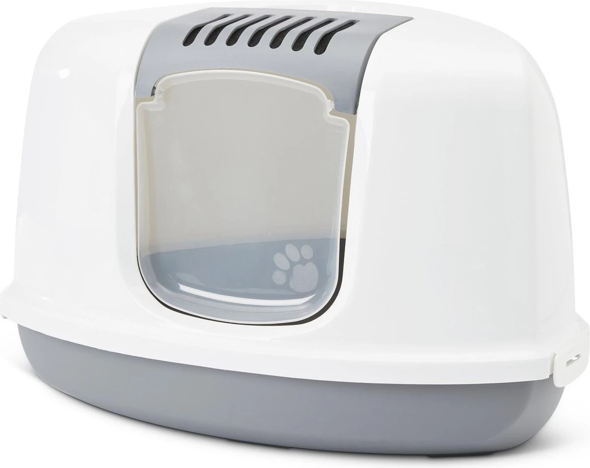 Savic Hoek Kattenbak Nestor Grijs / Wit - 58.5X45.5X40 CM 3 Savic Hoek Kattenbak Nestor Grijs / Wit - 58.5X45.5X40 CM