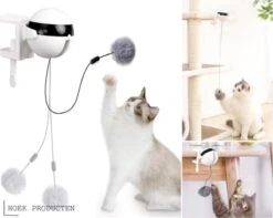 Merkloos Kattenhengel - Elektrisch Kattenspeelgoed - Kattenspeeltjes - Automatische Hengel - Kitten Speelgoed - Interactief Kattenspeelgoed - Bal - Katten - Poesjes - Kitten - Kat - Kattenbal - Kattenspeeltjes Intelligentie