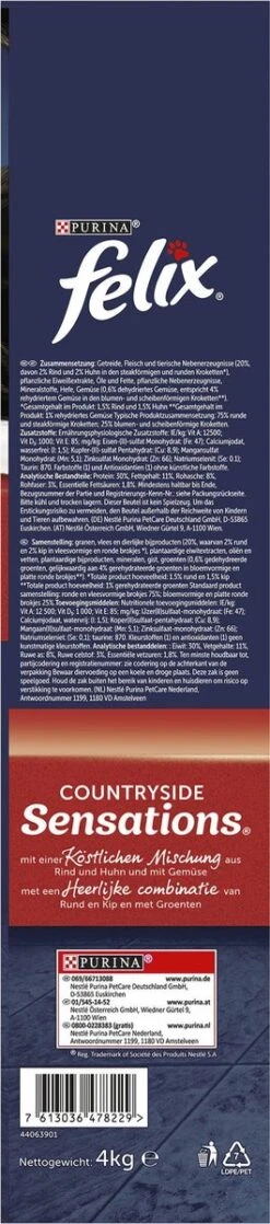 Felix Meaty Sensations - Katten Droogvoer - Rund, Kip & Groenten - 4kg -Kattenbenodigdheden 265x1200 1