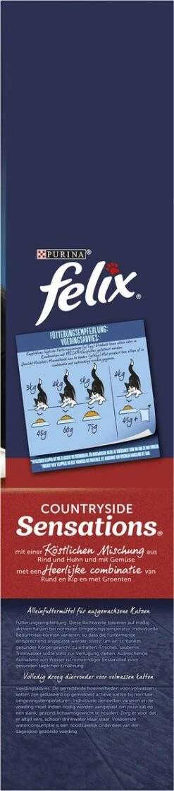 Felix Meaty Sensations - Katten Droogvoer - Rund, Kip & Groenten - 4kg -Kattenbenodigdheden 265x1200