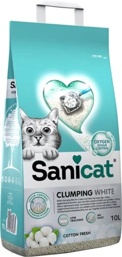 Sanicat Kattenbakvulling Clumping White Cotton Fresh 20 Liter -Kattenbenodigdheden 569x1200 1
