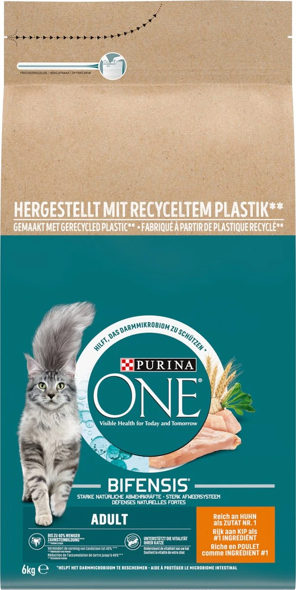 Purina ONE Adult - Kattenvoer Kip & Volkoren Granen - 6 Kg 4 Purina ONE Adult - Kattenvoer Kip & Volkoren Granen - 6 Kg - Afbeelding 2