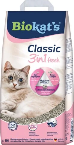 Biokat's Classic Fresh 3in1 Babypoeder - 10 L - Kattenbakvulling - Klontvormend - Babypoeder Geur 15 Biokat's Classic Fresh 3in1 Babypoeder - 10 L - Kattenbakvulling - Klontvormend - Babypoeder Geur -Kattenbenodigdheden 615x1200 1