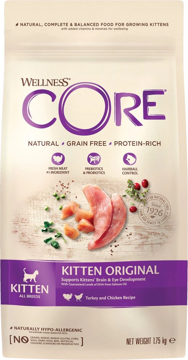 Wellness Core Grain Free Kitten - Kalkoen & Kip - Kattenvoer - 1.75 Kg 5 Wellness Core Grain Free Kitten - Kalkoen & Kip - Kattenvoer - 1.75 Kg - Afbeelding 3