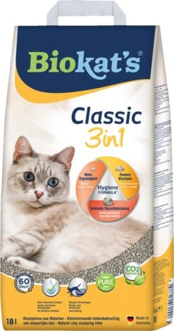 Biokat's Classic 3in1 - 18 L - Kattenbakvulling - Klontvormend - Zonder Geur -Kattenbenodigdheden 631x1200