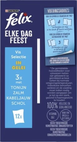 Felix Elke Dag Feest Vis Selectie In Gelei - Katten Natvoer - 4x12x85 Gr -Kattenbenodigdheden 650x1200 1