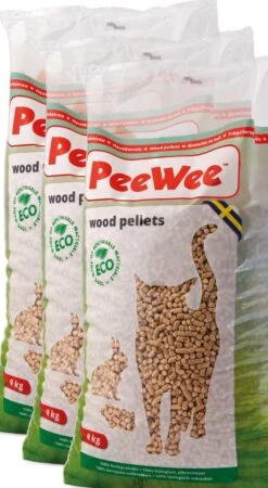 Peewee Houtkorrels Kattenbakvulling - 3 X 9 Kg (27 Kg, 42l) -Kattenbenodigdheden 658x1200