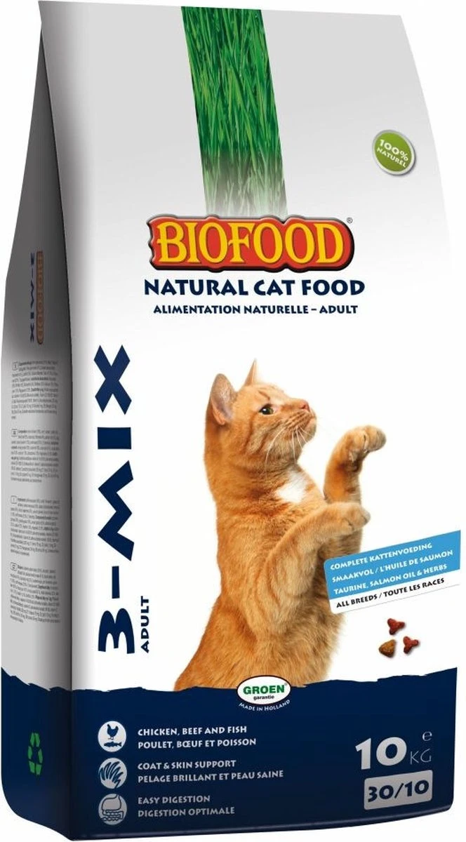 Biofood Kat 3-Mix - Kattenvoer - 10 Kg 3 Biofood Kat 3-Mix - Kattenvoer - 10 Kg