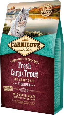 Carnilove Cat Grain Free Fresh Carp & Trout 6 Kg - Kat -Kattenbenodigdheden 672x1200 2