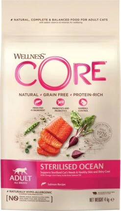 Wellness Core Kattenvoer Sterilised Zalm 4 Kg -Kattenbenodigdheden 687x1200
