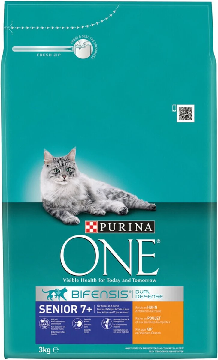 4x Purina One Senior Kip - Volkoren Granen 3 Kg 3 4x Purina One Senior Kip - Volkoren Granen 3 Kg