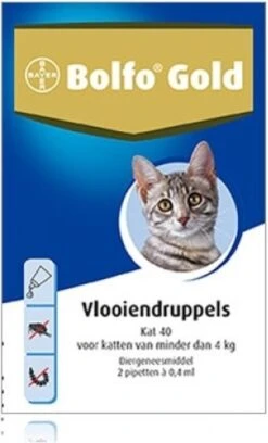 Bayer Bolfo Gold 40 Anti Vlooienmiddel - Kat - 0 Tot 4 Kg - 2 Pipetten 17 Bayer Bolfo Gold 40 Anti Vlooienmiddel - Kat - 0 Tot 4 Kg - 2 Pipetten -Kattenbenodigdheden 727x1200