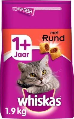 Whiskas Brokjes Adult Rund - Kattenvoer - 1 X 1,9 Kg