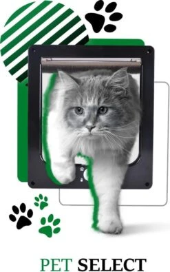 Merkloos Kattenluik Zwart Met Tunnel – 4 Vergrendelingsstanden – Weerbestendig - Maat L -Kattenbenodigdheden 751x1200 2