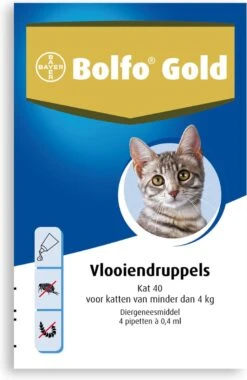 Bayer Bolfo Gold 40 Anti Vlooienmiddel - Kat - 0 Tot 4 Kg - 4 Pipetten 27 Bayer Bolfo Gold 40 Anti Vlooienmiddel - Kat - 0 Tot 4 Kg - 4 Pipetten -Kattenbenodigdheden 780x1200