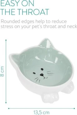 Navaris Voerbakjes Voor Katten - Set Van 2 Voer- En Waterbakken - Etensbak Van Keramiek - Met Antislip Voetjes - Kattenvorm - Roze/Groen -Kattenbenodigdheden 806x1200 1