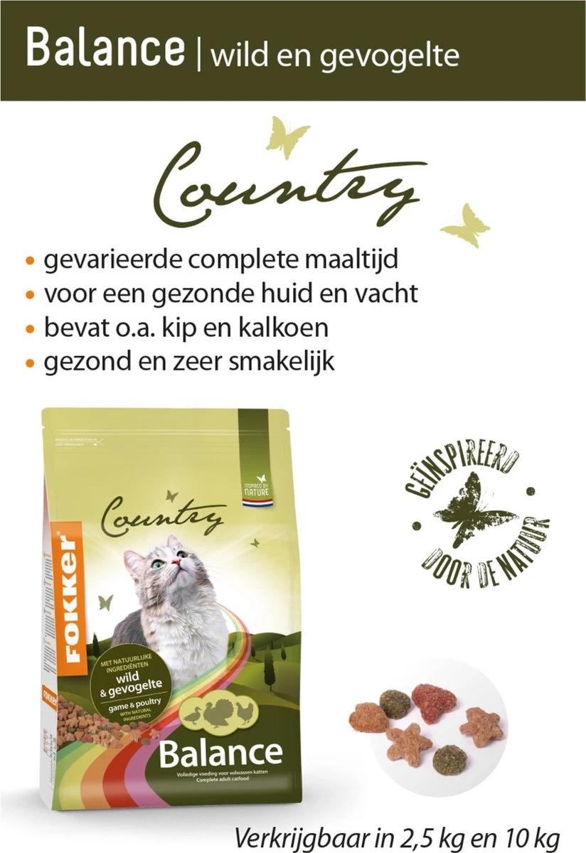 Fokker Country Balance - Wild En Gevogelte - Kattenvoer - 10 Kg 10 Fokker Country Balance - Wild En Gevogelte - Kattenvoer - 10 Kg - Afbeelding 8
