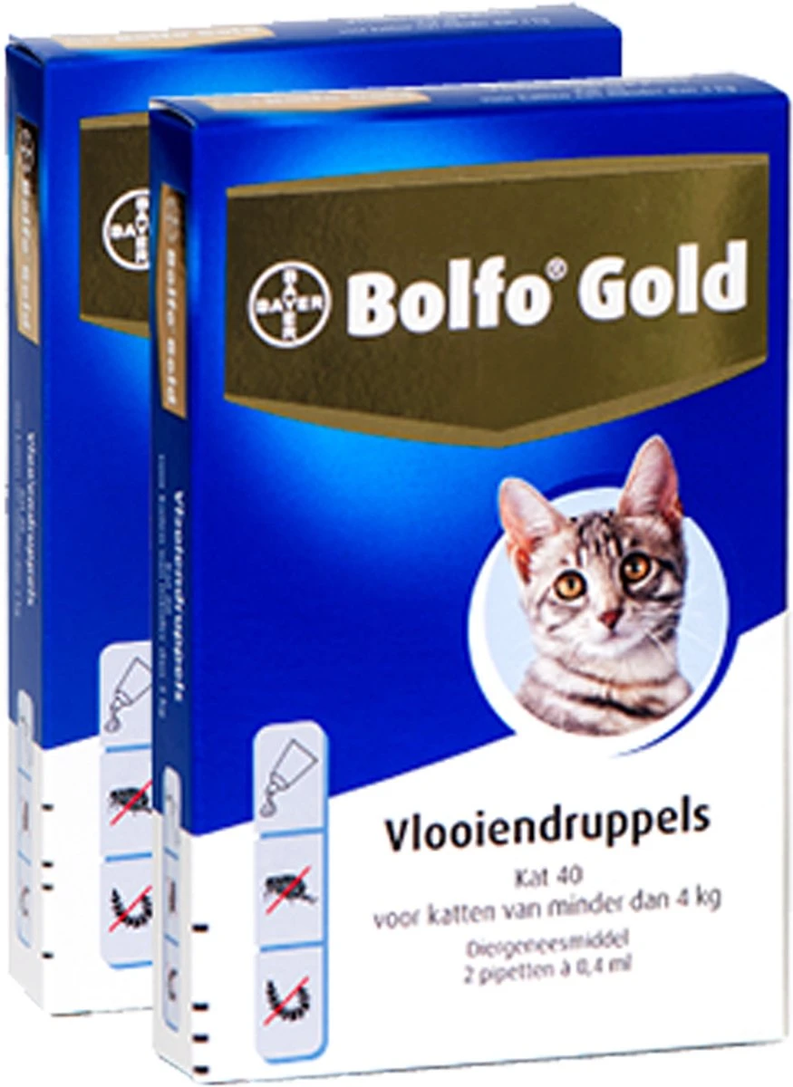 Bayer Bolfo Gold 40 Anti Vlooienmiddel - Kat - 0 Tot 4 Kg - 2 Pipetten 9 Bayer Bolfo Gold 40 Anti Vlooienmiddel - Kat - 0 Tot 4 Kg - 2 Pipetten - Afbeelding 7