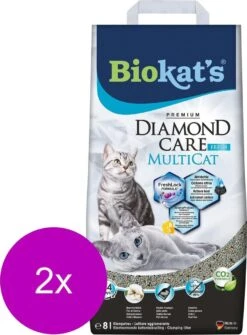 Biokat's Diamond Care Multicat - Kattenbakvulling - 2 X 8 L -Kattenbenodigdheden 885x1200