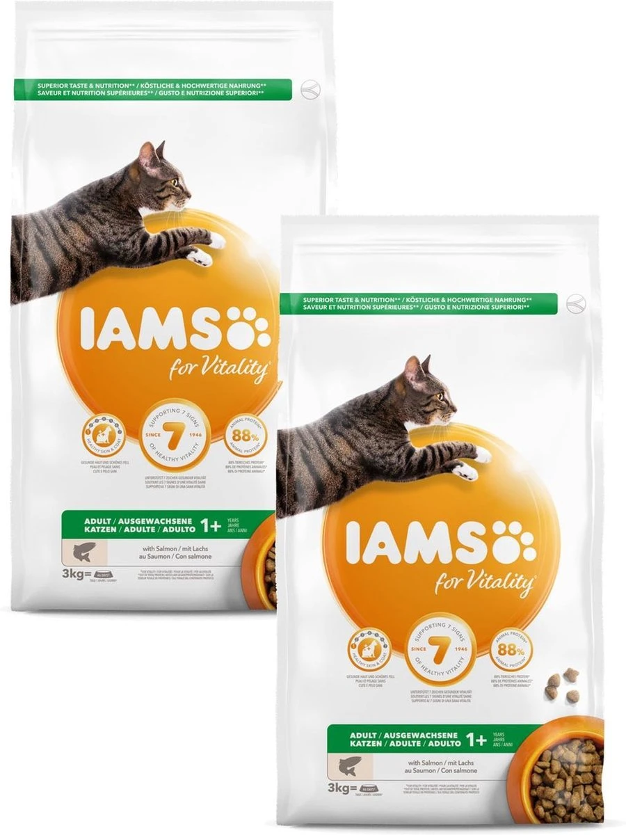 Iams Cat Adult Zalm - Kattenvoer - 2 X 3 Kg 3 Iams Cat Adult Zalm - Kattenvoer - 2 X 3 Kg