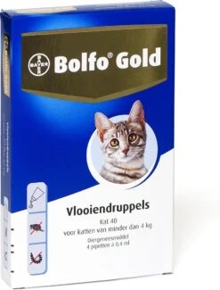 Bayer Bolfo Gold 40 Anti Vlooienmiddel - Kat - 0 Tot 4 Kg - 4 Pipetten 26 Bayer Bolfo Gold 40 Anti Vlooienmiddel - Kat - 0 Tot 4 Kg - 4 Pipetten -Kattenbenodigdheden 913x1200 1
