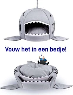 MikaMax Haai Hondenmand - Kattenmand - Dierenmand - Huisdierkussen - Mand Of Bed - Origineel - Extra Zacht Materiaal - 42 X 42 X 36 Cm -Kattenbenodigdheden 926x1200 1